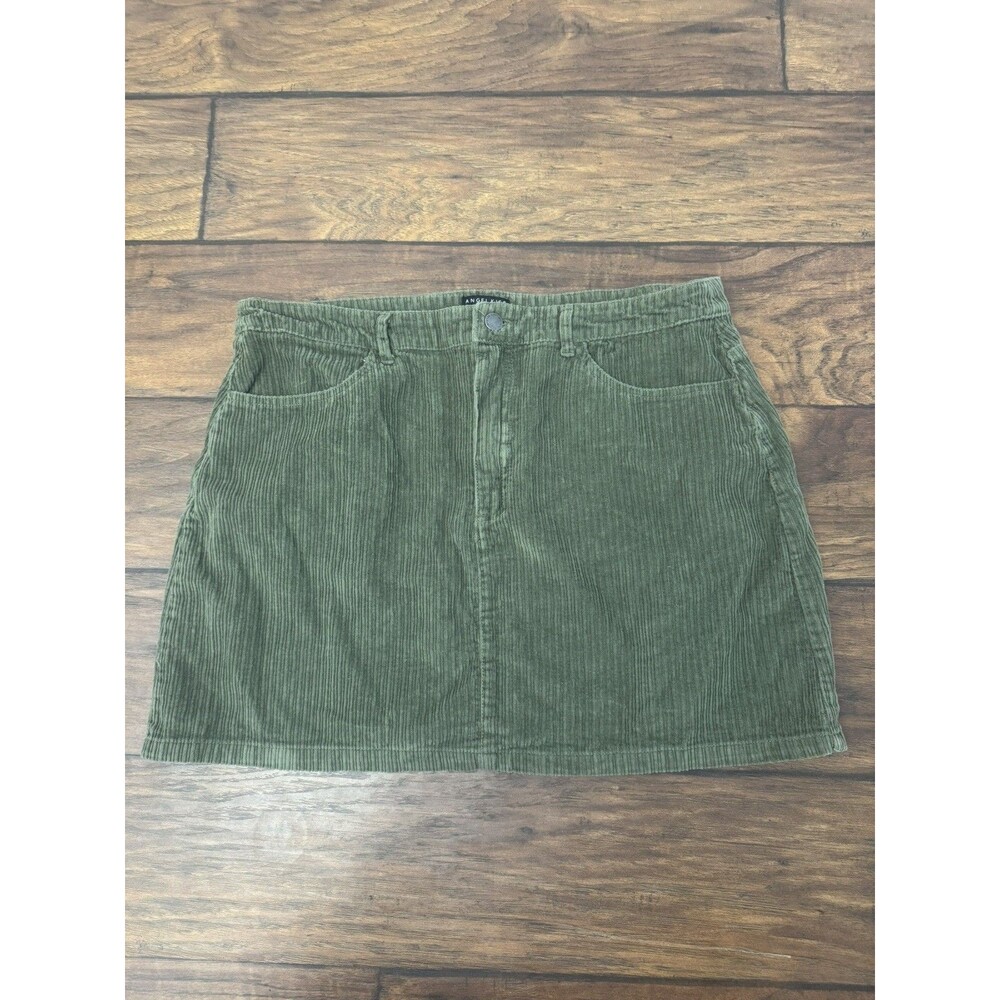 Angel Kiss Skirt Green Corduroy Mini Women’s Sz XL 100% Cotton